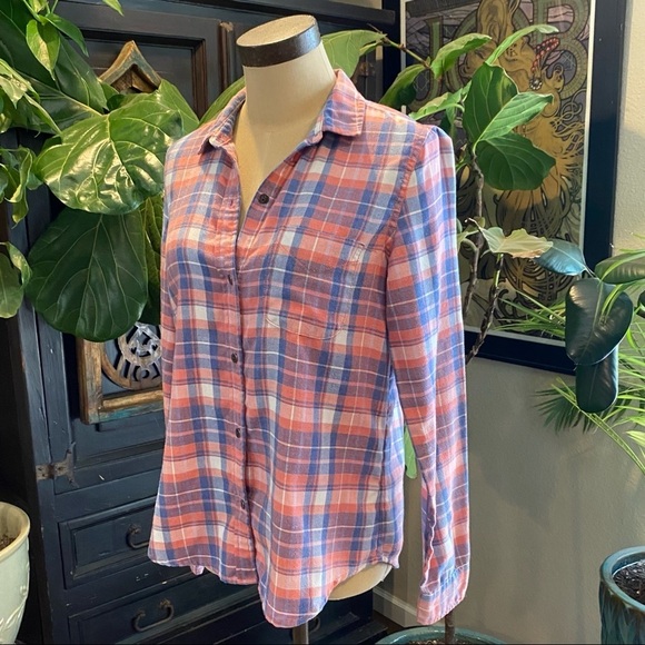 Current/Elliott Slim Boy Shirt In Stardust Plaid - Picture 3 of 13